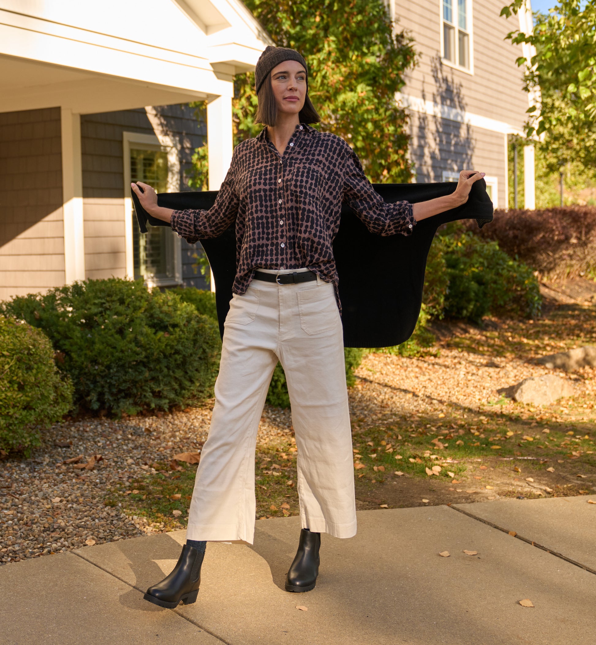 Good Boyfriend Shirt - Messy Dot Milk Chocolate Overdye 2 - Front - Outdoor