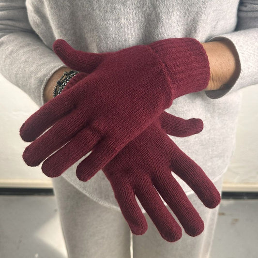 Bedford Recycled Cashmere Gloves Bordeaux