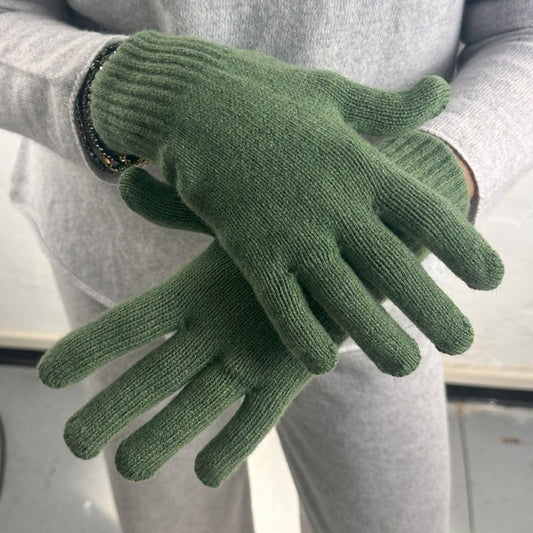 Bedford Recycled Cashmere Gloves Olive