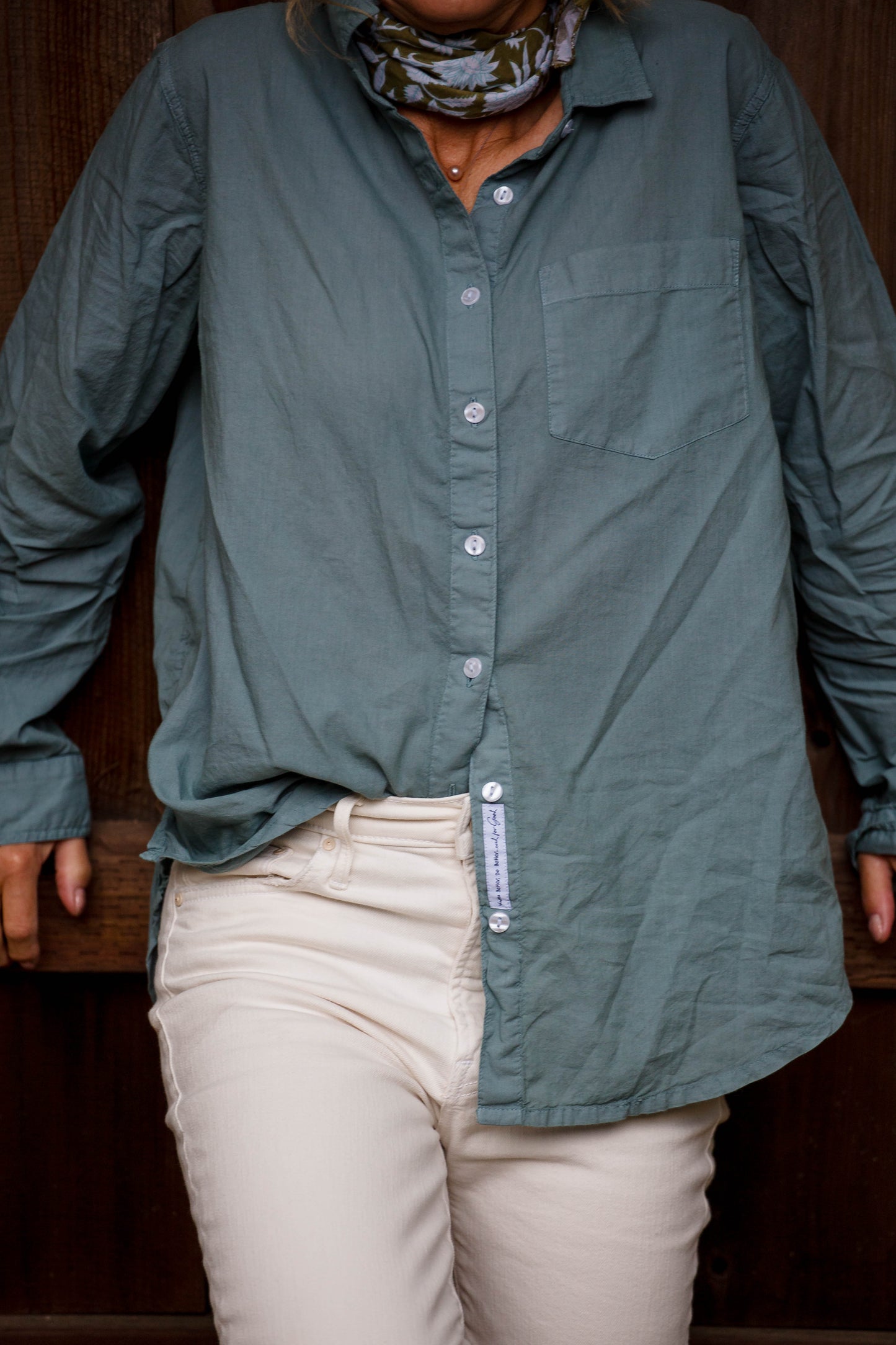 Good Boyfriend Shirt - Sage Overdye  Front