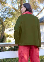 Nantucket Boxy Recycled Cashmere Sweater - Olive