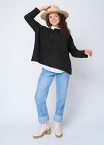 Nantucket Boxy Recycled Cashmere Sweater - Black