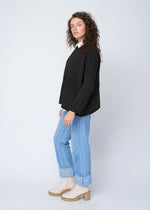 Nantucket Boxy Recycled Cashmere Sweater - Black