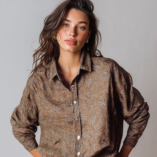 Good Boyfriend Shirt - Floral Escape Marigold Overdye 1