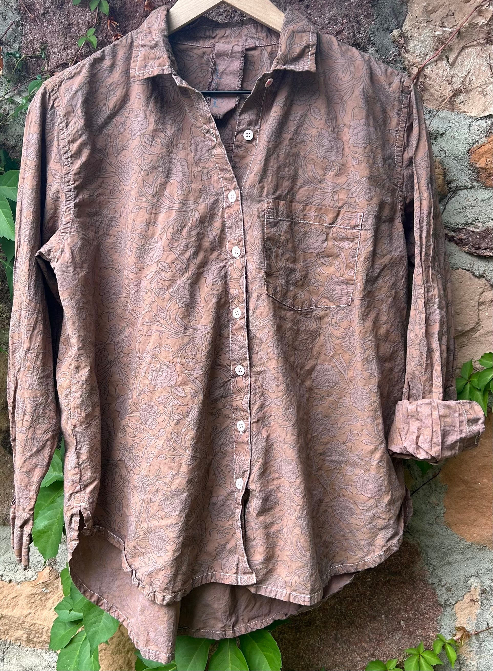 Good Boyfriend Shirt - Floral Escape Marigold Overdye 2 - Hanging