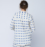 Good Boyfriend Shirt with Mandarin Collar - Ikat Squares