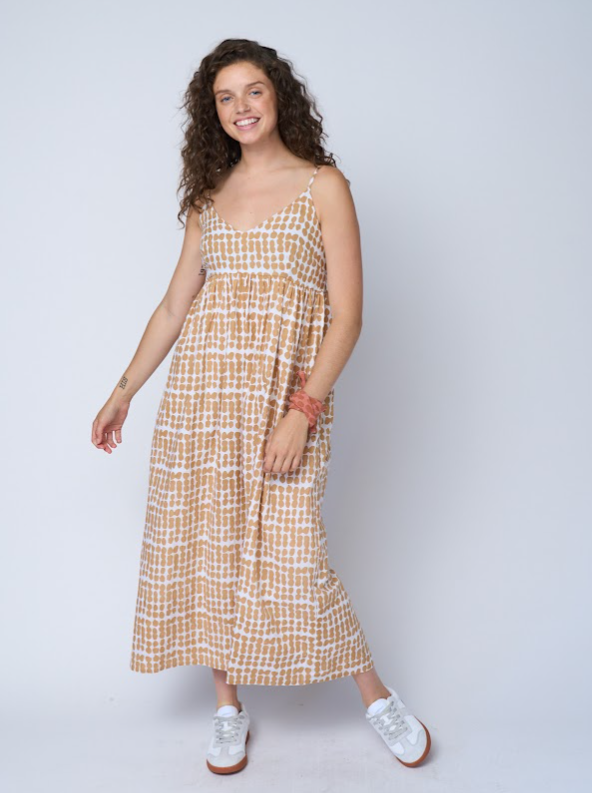 Hamptons Dress - Messy Dot Baked Clay