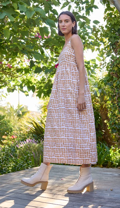 Hamptons Dress - Messy Dot Baked Clay