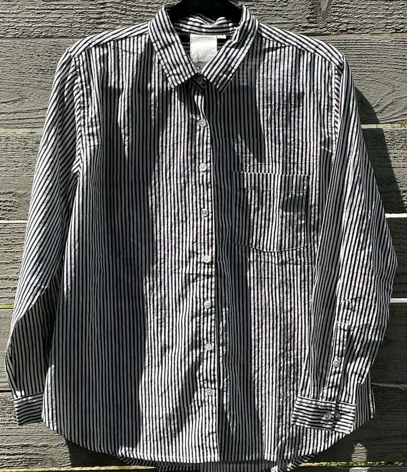 Good Boyfriend Shirt - Menswear Stripe Black