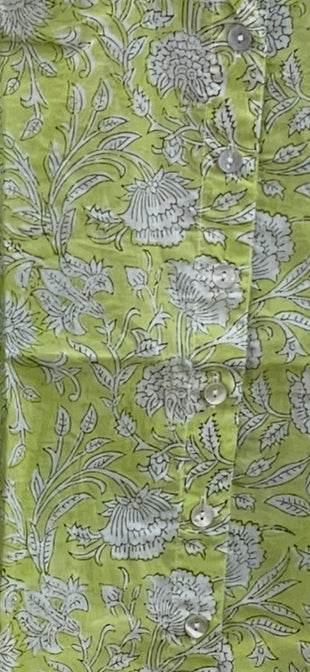 Good Girlfriend Shirt with Ruffle Trim Floral Escape Citron/Olive