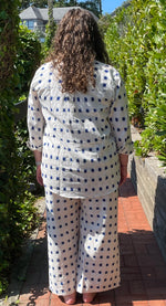 Good Boyfriend Shirt with Mandarin Collar - Ikat Squares