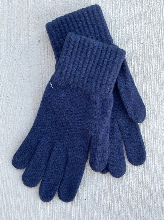 Bedford Recycled Cashmere Gloves Navy