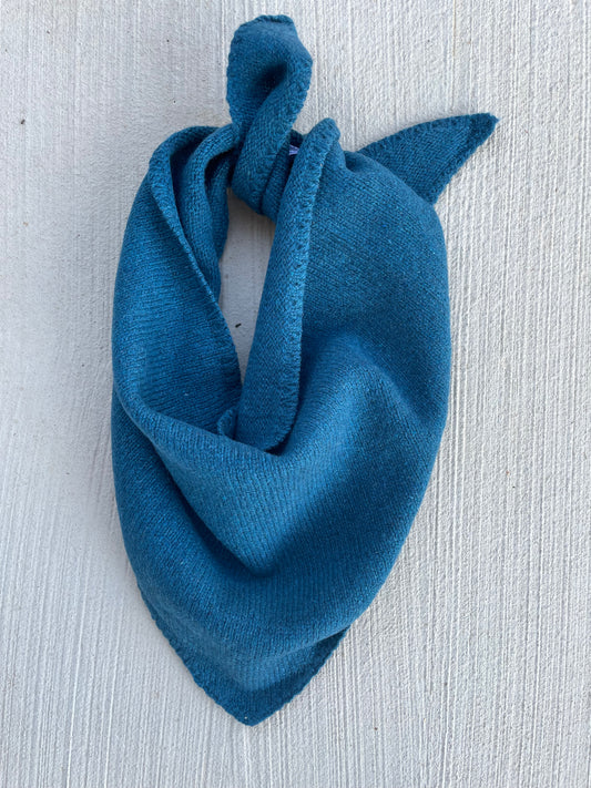 Newport Triangle Recycled Cashmere Scarf - French Teal