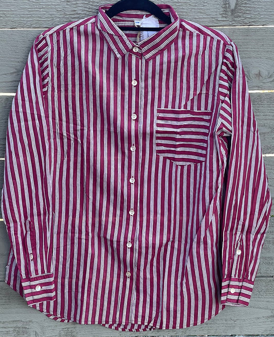 Good Boyfriend Shirt - Tuscan Stripe Plum
