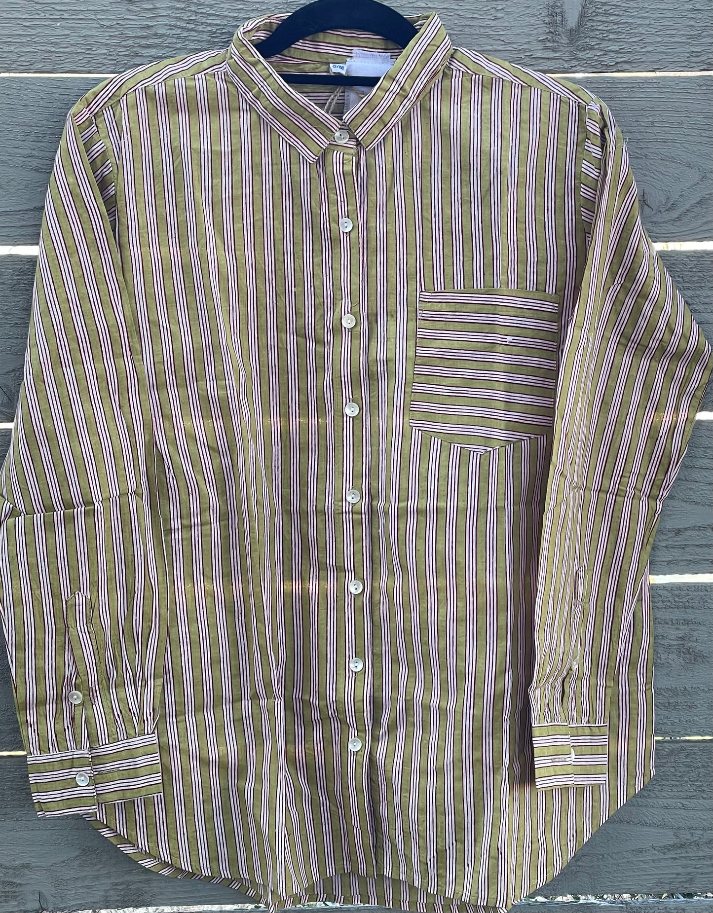 Good Boyfriend Shirt - Tuscan Stripe Celery