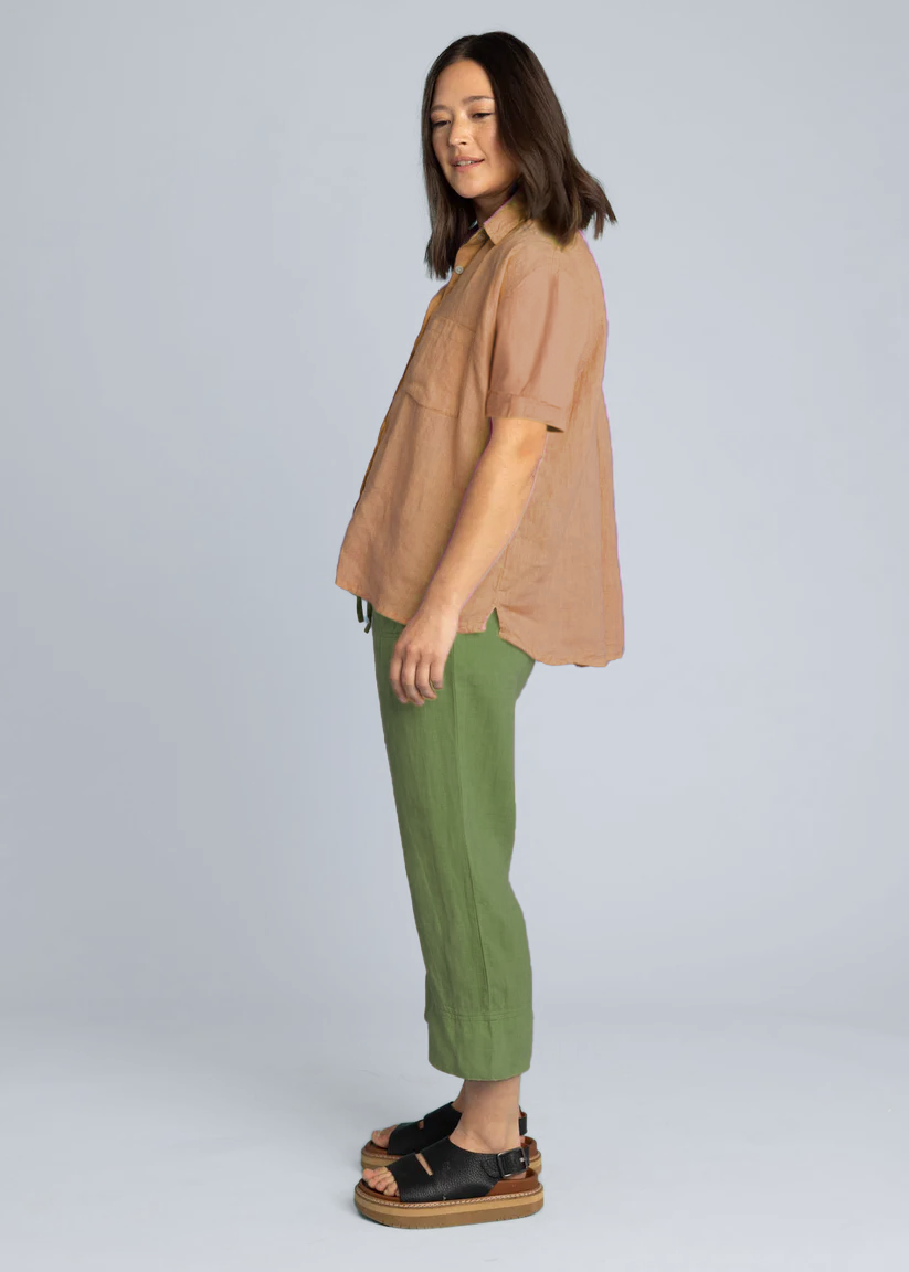 Good Boyfriend Linen Short Sleeve Shirt - Mocha