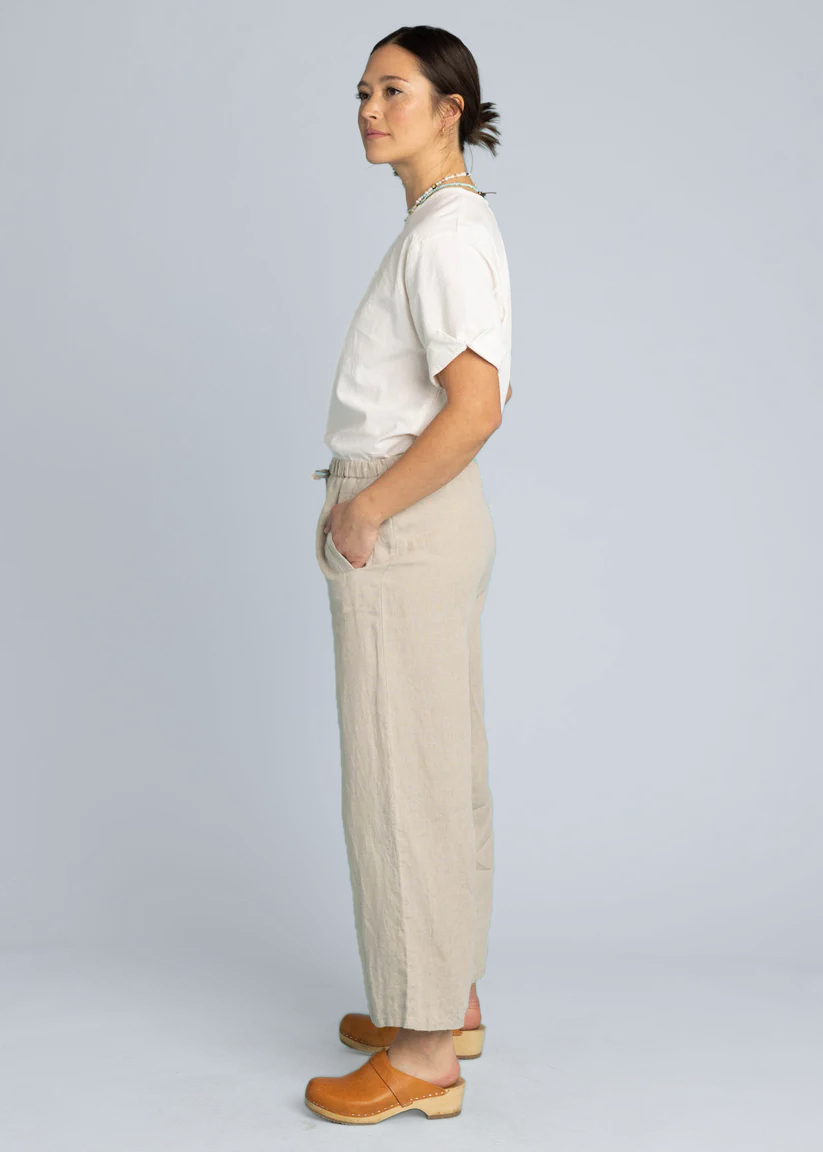 Shore Pant - Linen Natural Flax 2 - Side
