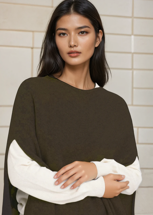 Marblehead Recycled Cashmere Capelet - Cocoa