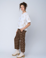 Mare Boxy Cropped Shirt   Totem Paisley Baked Clay & Olive Oil