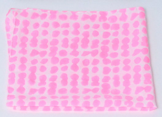 Scarf - Messy Dot Square Neon Pink