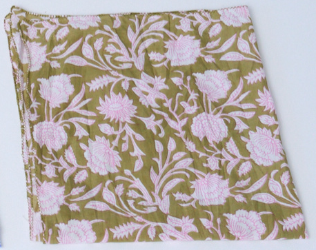 Scarf - Floral Escape Square Olive Oil Lavender