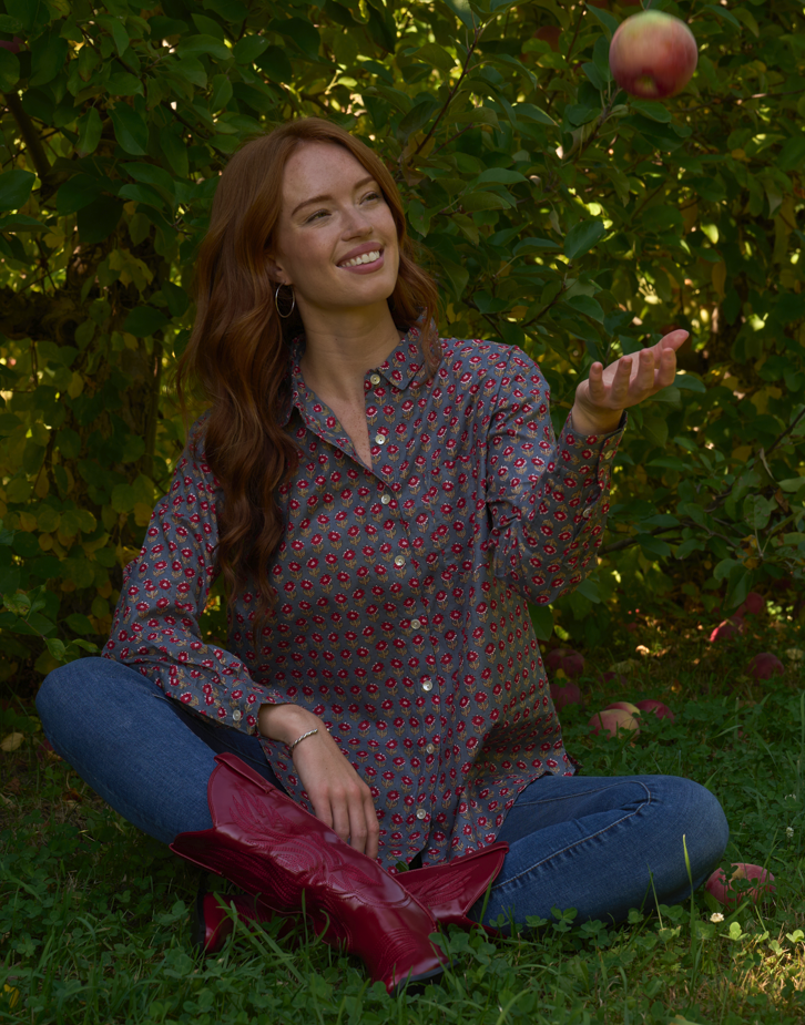 Good Boyfriend Shirt - Emory Floral Dove Grey 1