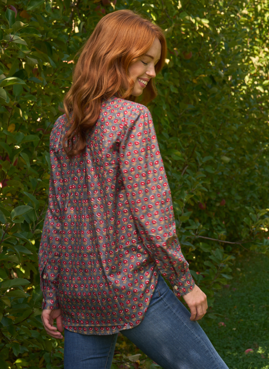 Good Boyfriend Shirt - Emory Floral Dove Grey 4 Back