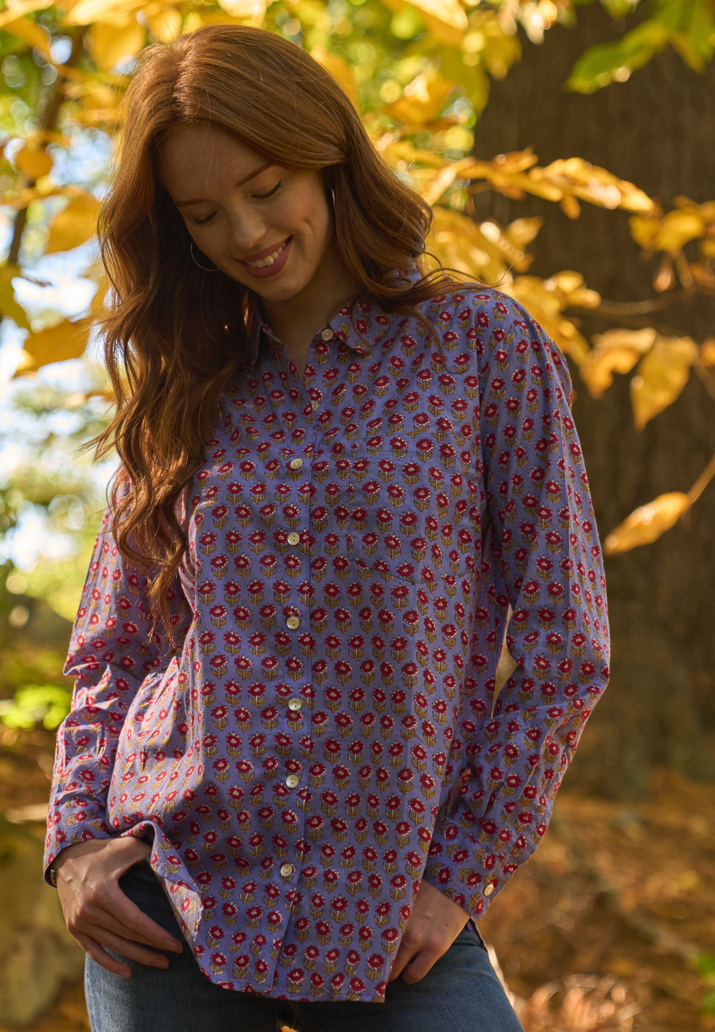 Good Boyfriend Shirt - Emory Floral Sky 1