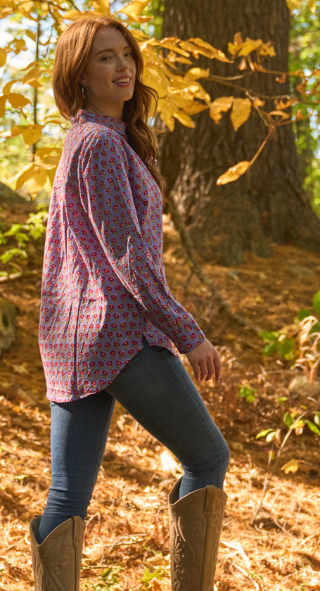 Good Boyfriend Shirt - Emory Floral Sky 3 - Side