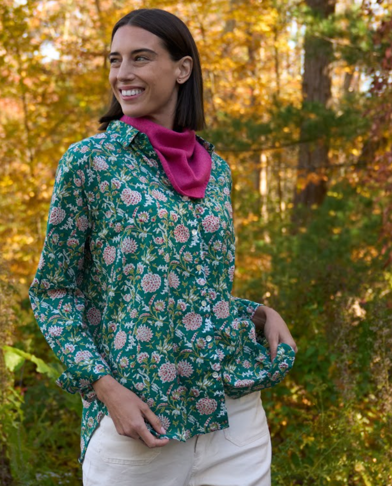 Good Boyfriend Shirt - Devon Floral Green 4