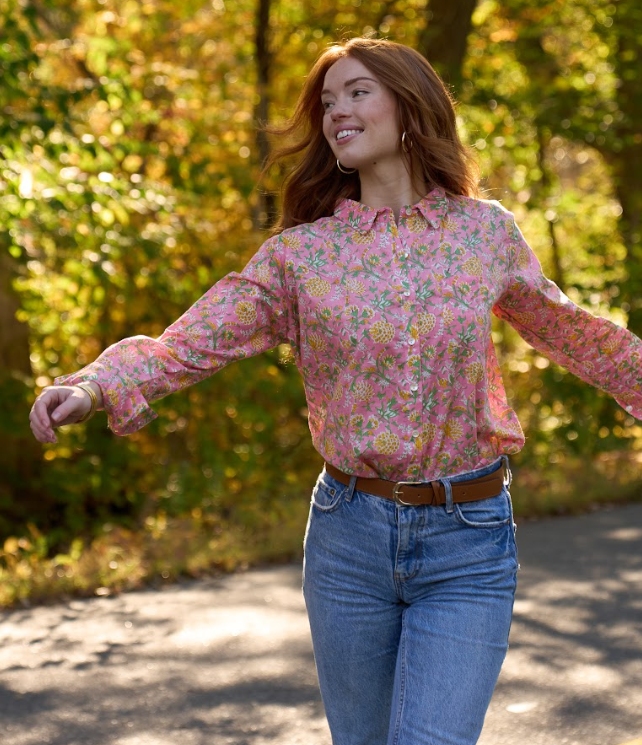 Good Boyfriend Shirt - Devon Floral Dahlia 3
