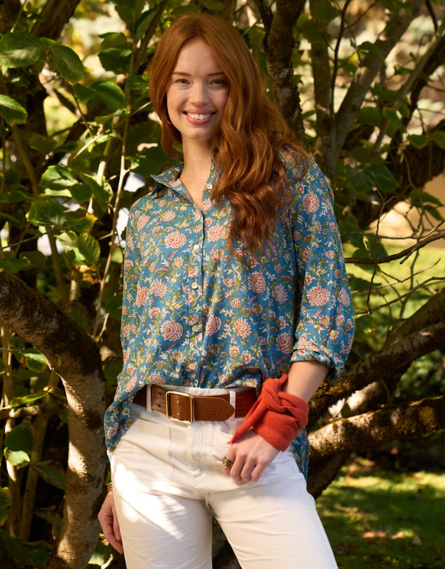 Good Boyfriend Shirt - Devon Floral French Teal 2