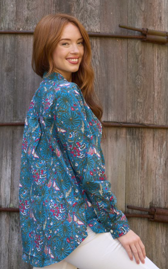 Good Boyfriend Shirt - Monarch Botanical French Teal