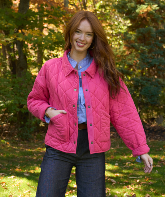 Countryside Quilted Jacket - Neon Pink PRE-ORDER