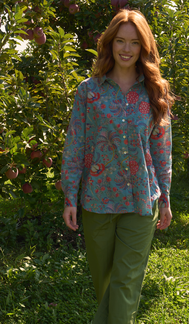 Good Boyfriend Shirt - Vine & Leaf Cornflower Blue