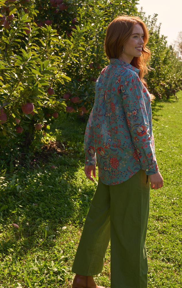 Good Boyfriend Shirt - Vine & Leaf Cornflower Blue