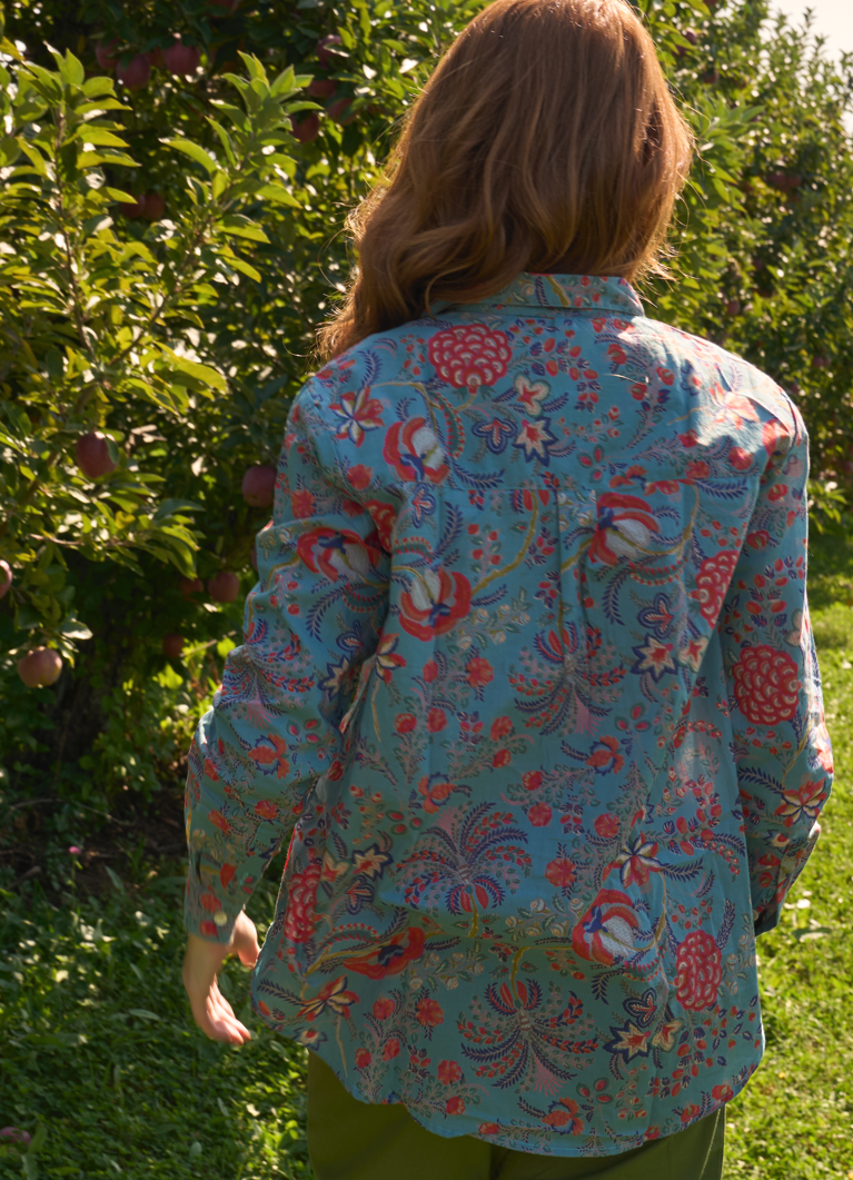 Good Boyfriend Shirt - Vine & Leaf Cornflower Blue