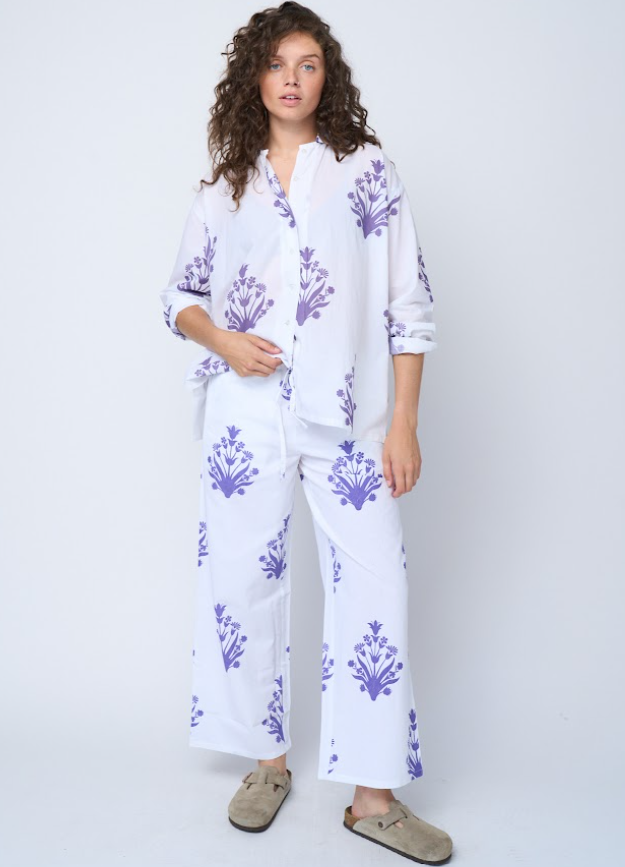 Shore Pant - Cameo Floral Coastal Purple