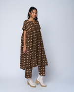 Meadow Dress -                                      Ikat Squares Mocha