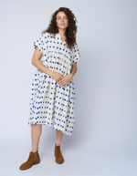 Meadow Dress -                                      Ikat Squares Cobalt