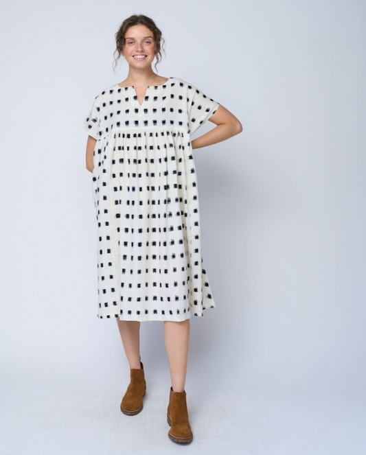 Meadow Dress - Ikat Squares