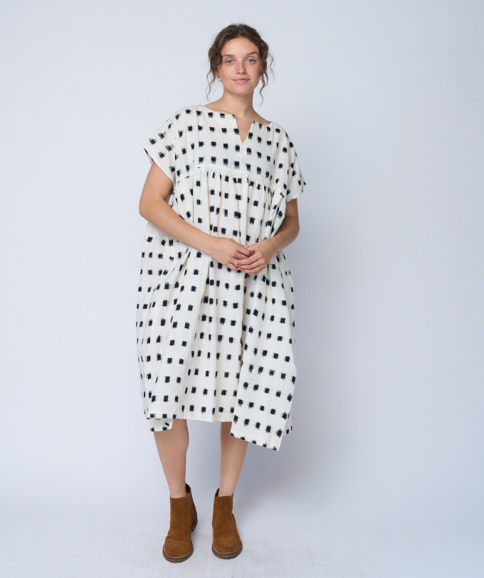 Meadow Dress - Ikat Squares