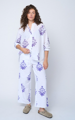 Relaxed Boyfriend Shirt - Cameo Floral Coastal Purple