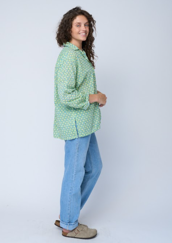 Relaxed Boyfriend Shirt - Pinwheel Daisy