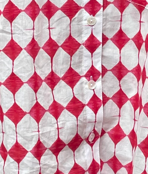Good Boyfriend Shirt - Shibori Diamonds Rose 4 - Close up