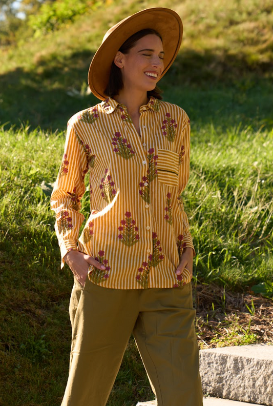 Good Boyfriend Shirt - Palm Cove Floral Honeycomb 1 - Outdoor 