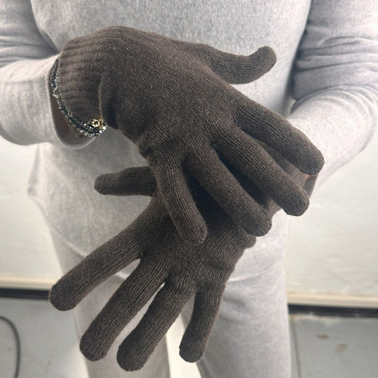Bedford Recycled Cashmere Gloves Cocoa