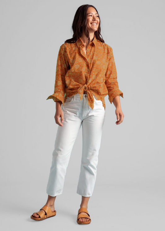 Good Boyfriend Shirt - Floral Escape Marigold Overdye 1 - Front