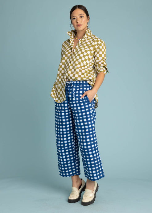 Shore Pant - Ikat Squares Mocha