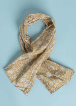 Scarf - Floral Escape Skinny Baked Clay / Olive Oil